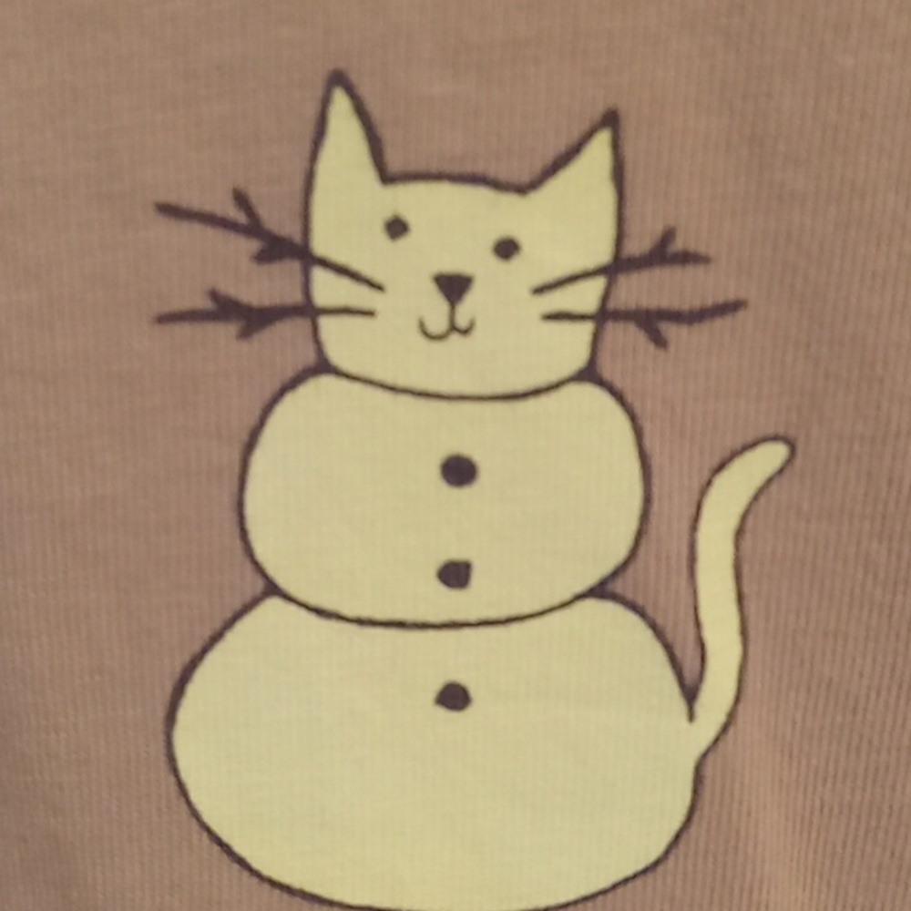 NWOT Life Is Good Women’s Mauve/Pink Long Sleeve Tee, with Cat Snowman, Size XL - Picture 10 of 13